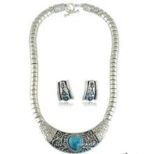 Big Stone and Snake Chain Necklace &amp; Earrings Sets / Bijoux en pierre de mode / bijoux en pierre (XJW12264)